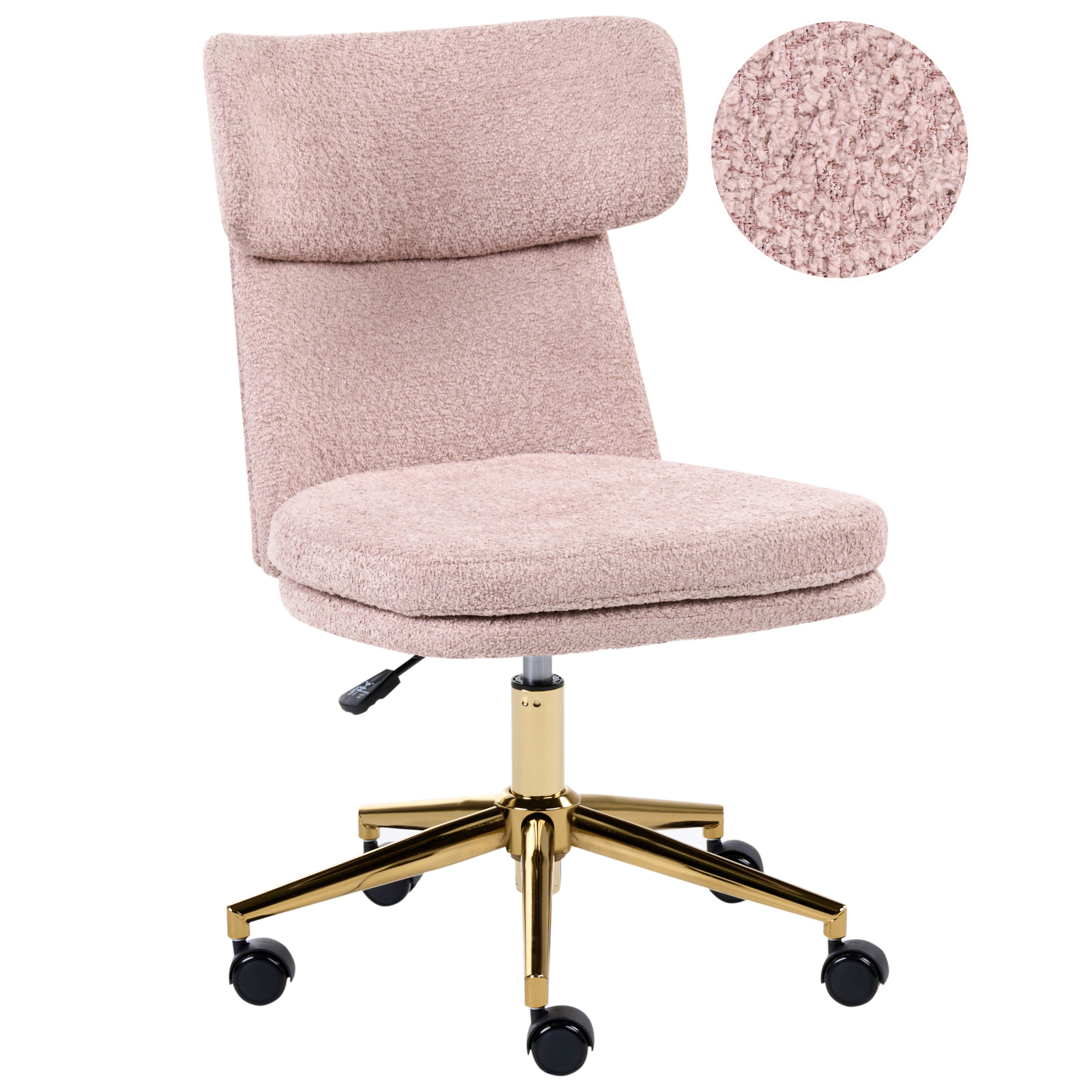 Skrivebordsstol GRANBY Boucle Pastellrosa