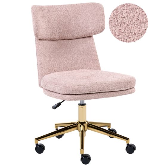 Skrivebordsstol GRANBY Boucle Pastellrosa
