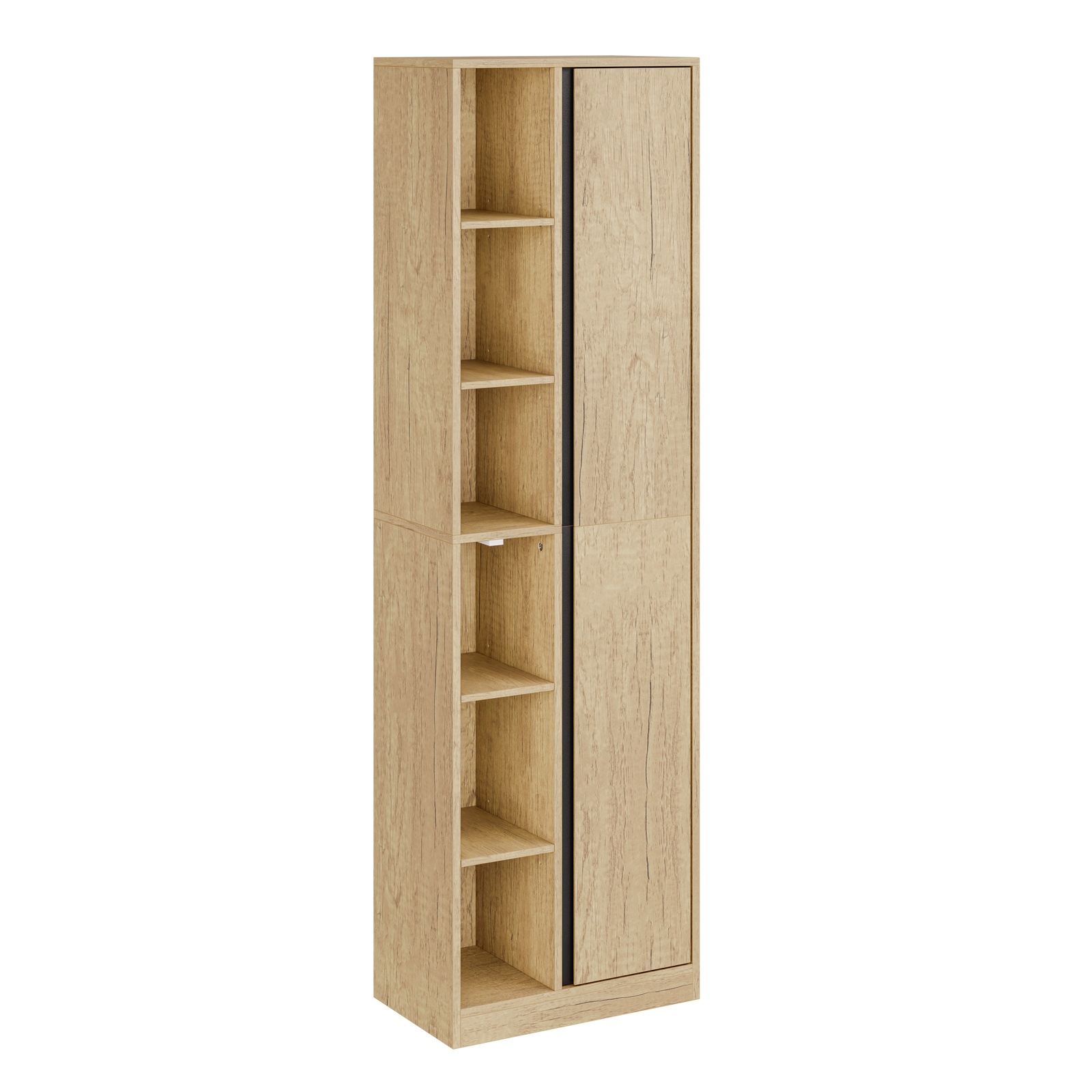 Badeværelsesskab med åben reol i lys eg 50x30x180 cm BZR237-E-N