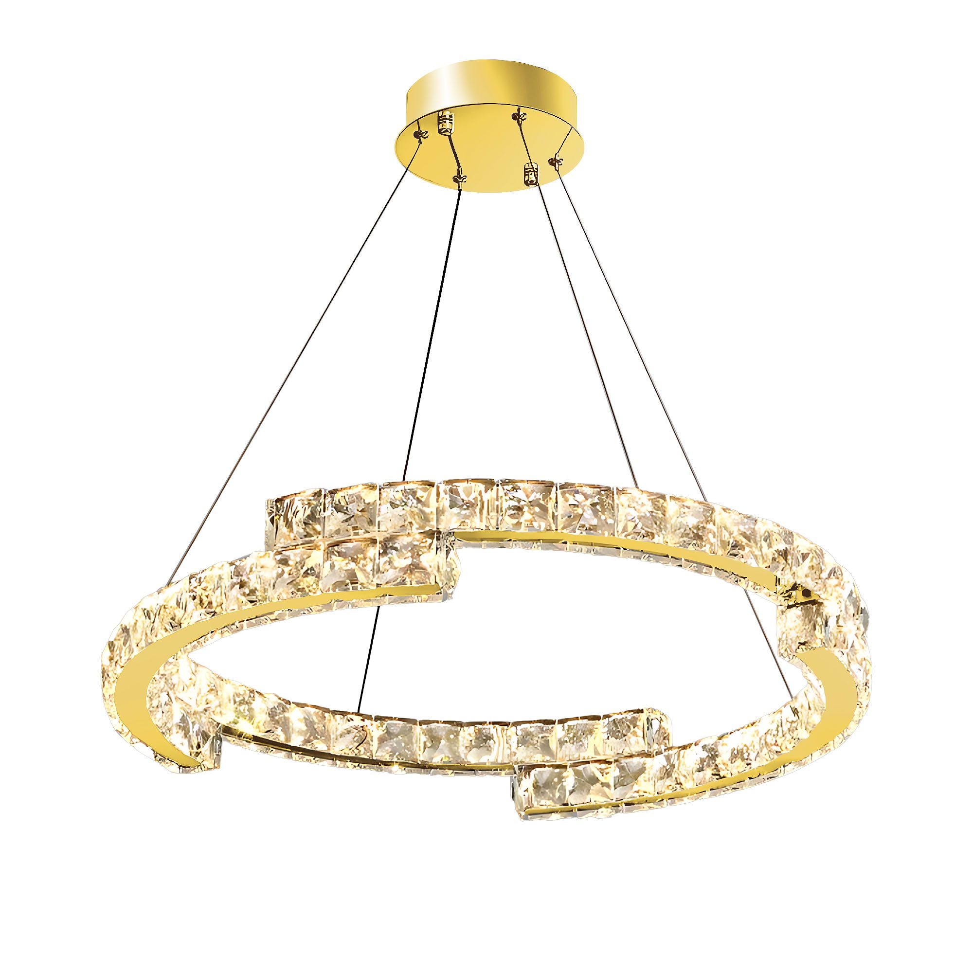 TOOLIGHT hængende loftlampe APP1771-CP 60cm LED Guld 60x60x95cm