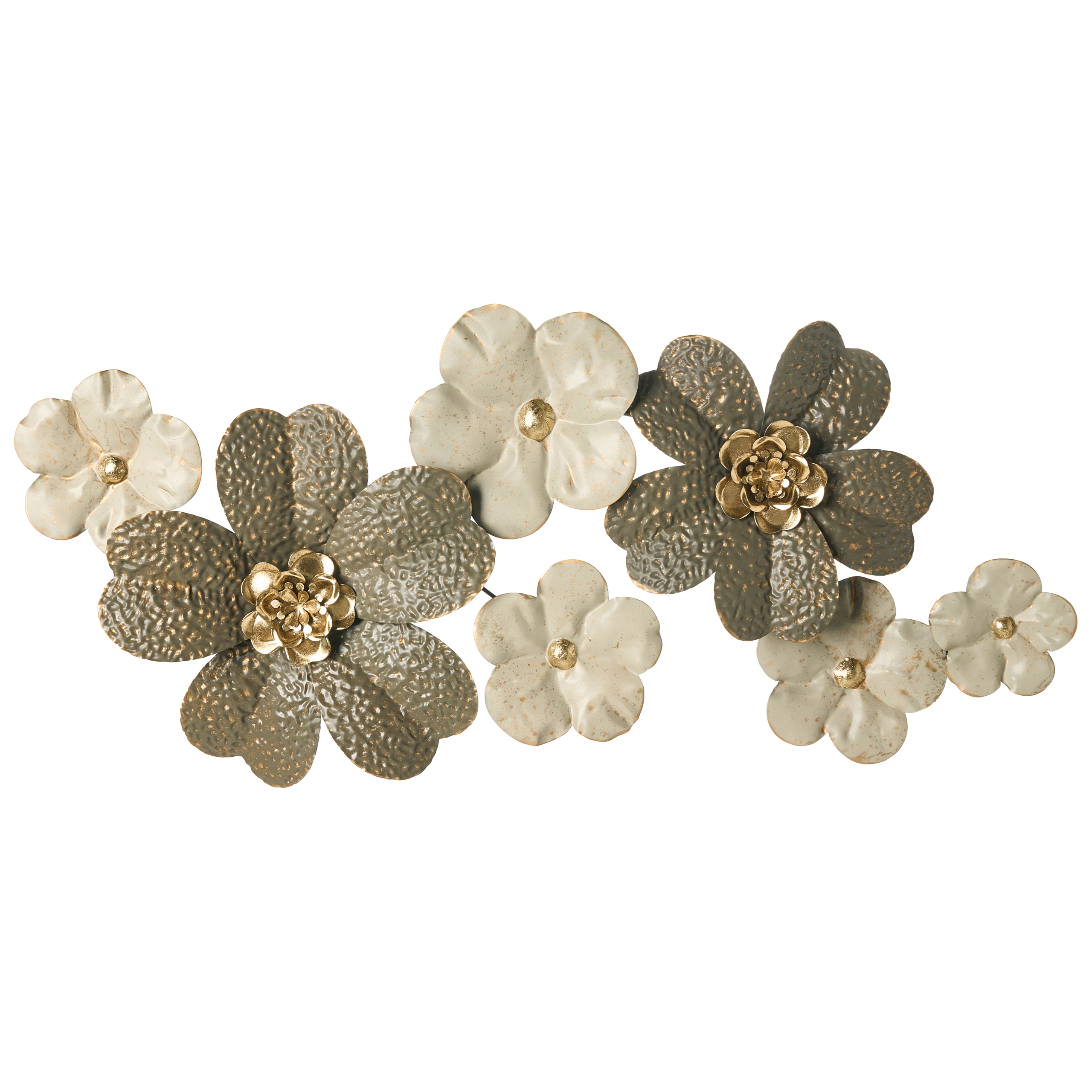 Vægdekoration Blomst LANTHANUM 52 cm Metal Beige