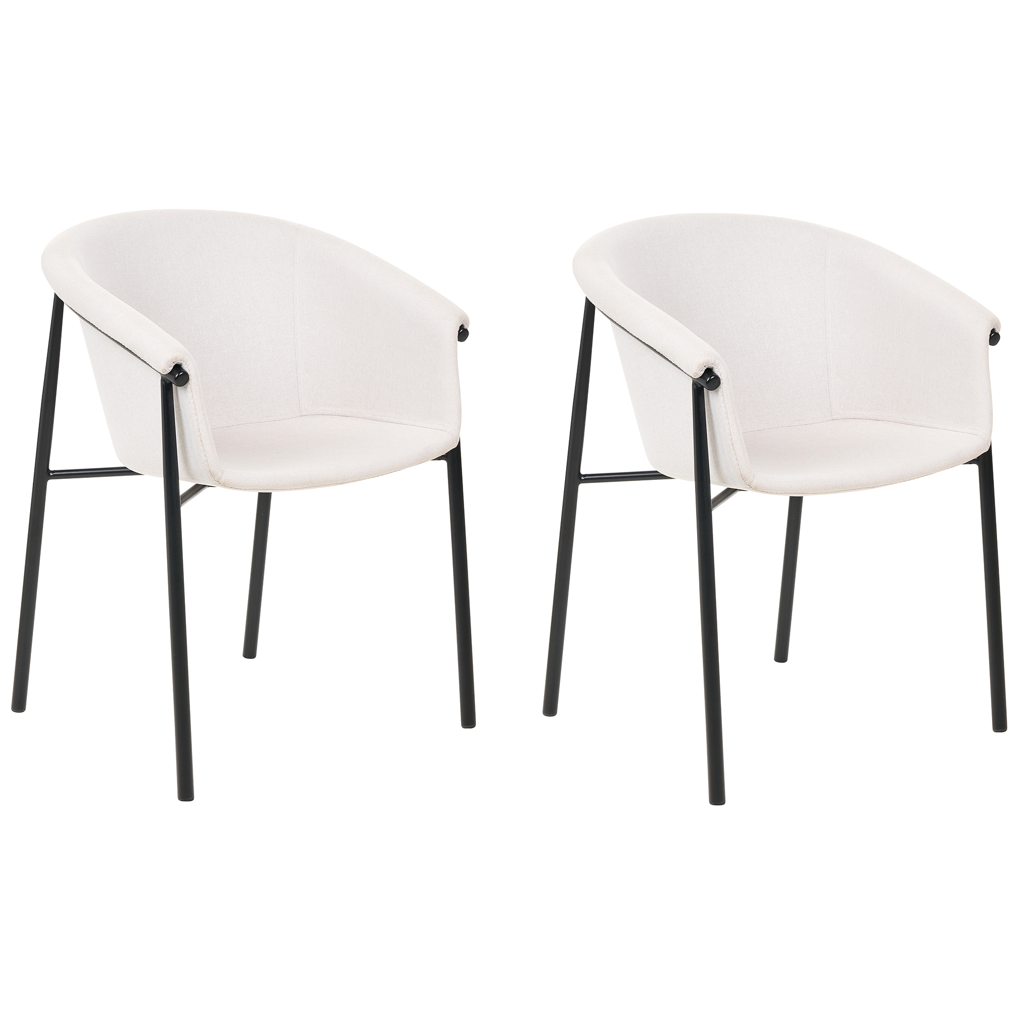 Sæt med 2 spisebordsstole AMES Lys Beige