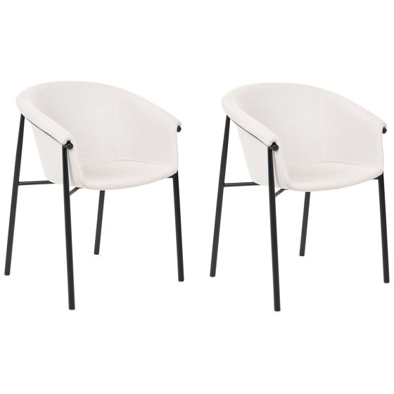 Sæt med 2 spisebordsstole AMES Lys Beige