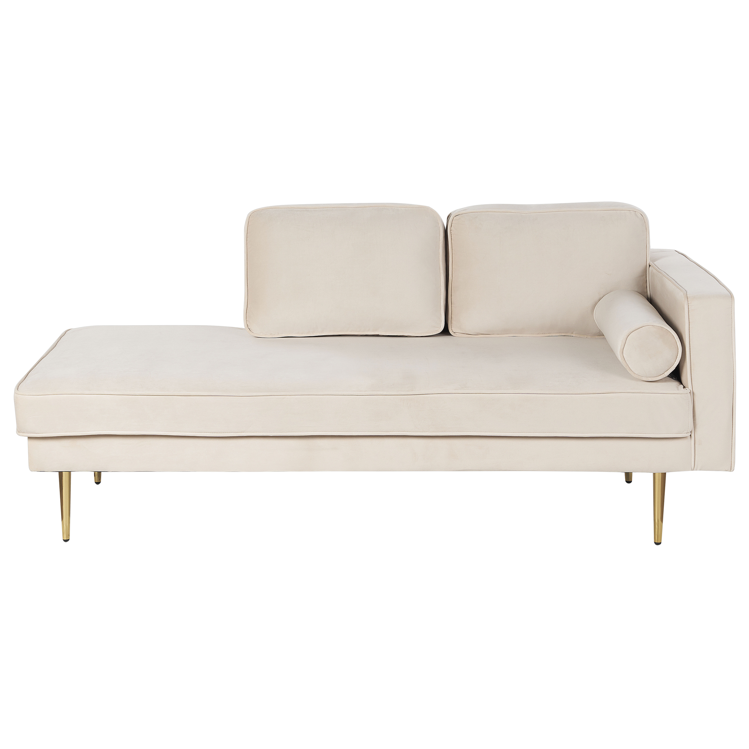 Højrevendt chaiselong MIRAMAS Velour Beige