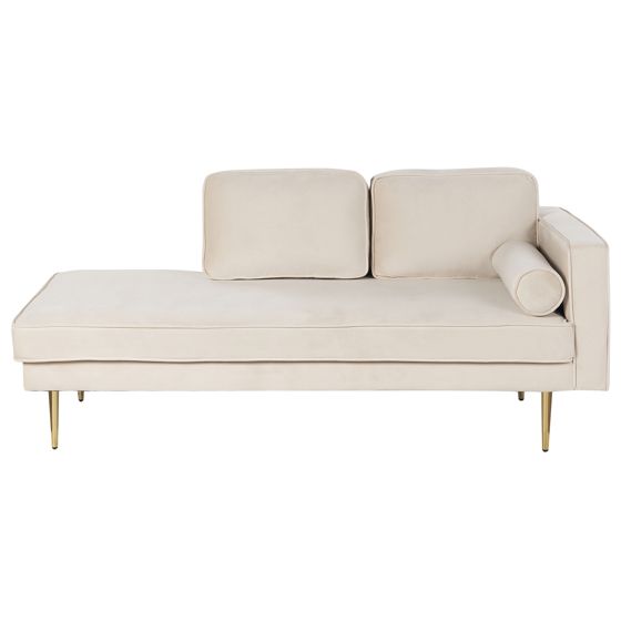 Højrevendt chaiselong MIRAMAS Velour Beige