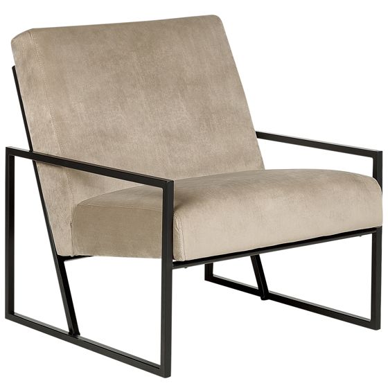 Lænestol DELARY Velour Brungrå