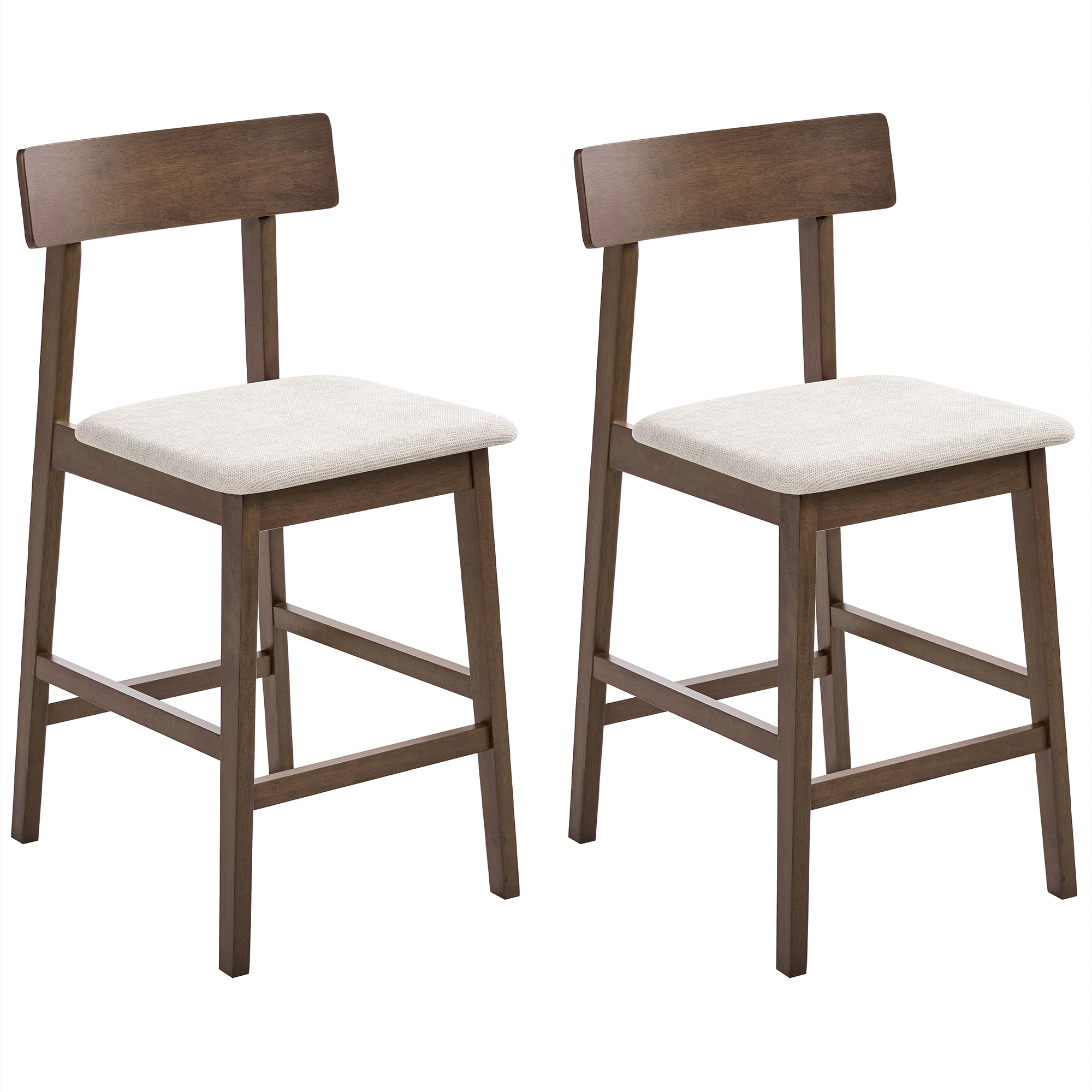 Sæt med 2 barstole ISANTI Træ Mørkebrun/taupe