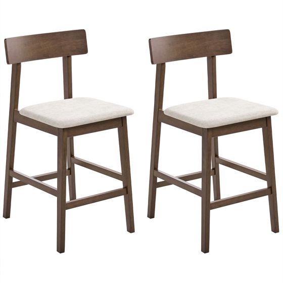 Sæt med 2 barstole ISANTI Træ Mørkebrun/taupe