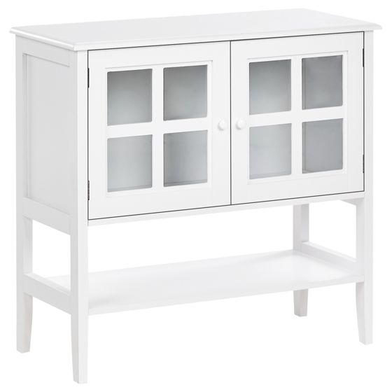 Glas vitrine skænk Med hylde INLET 80 cm Hvid