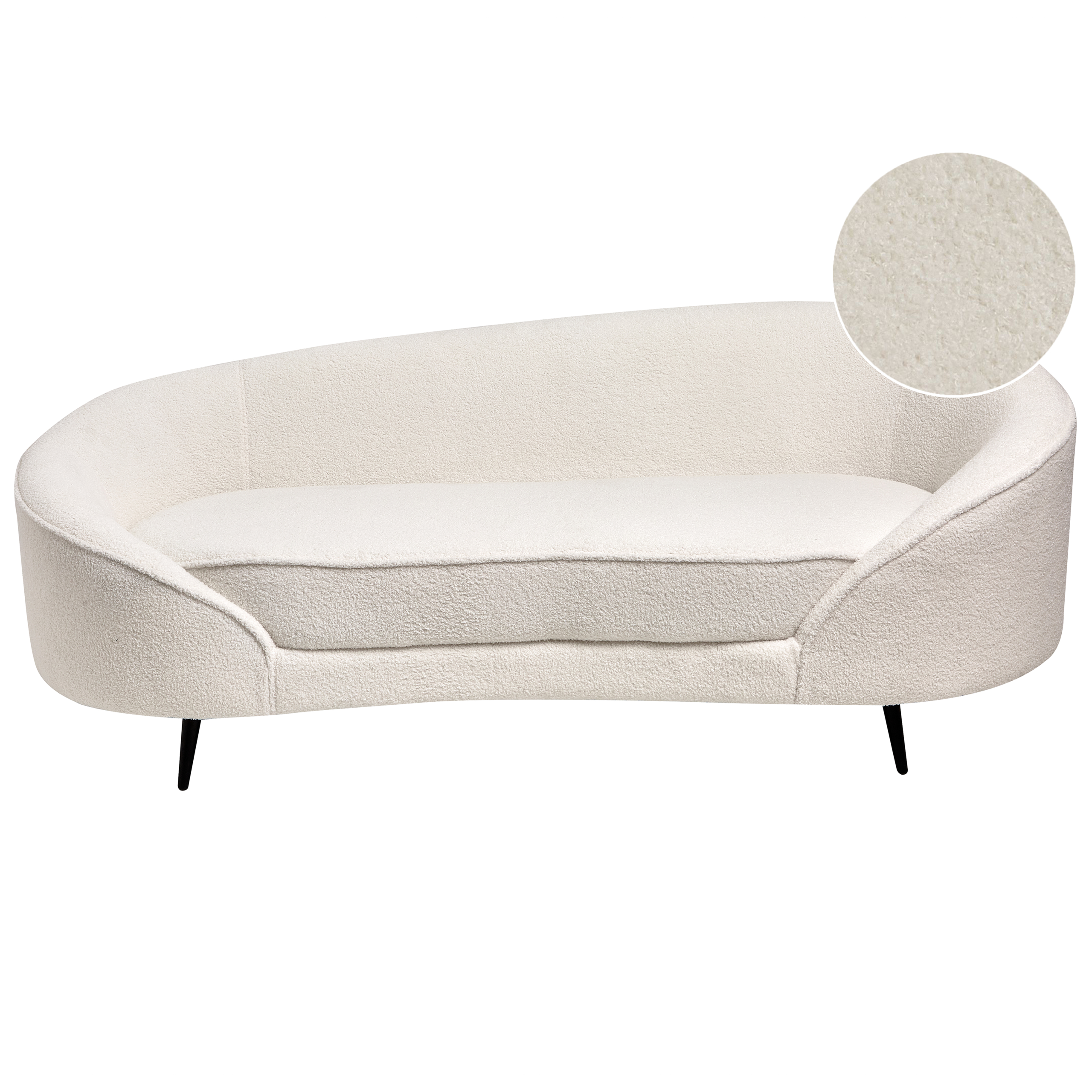 Sofa 2 personers SAVAR Boucle Hvid