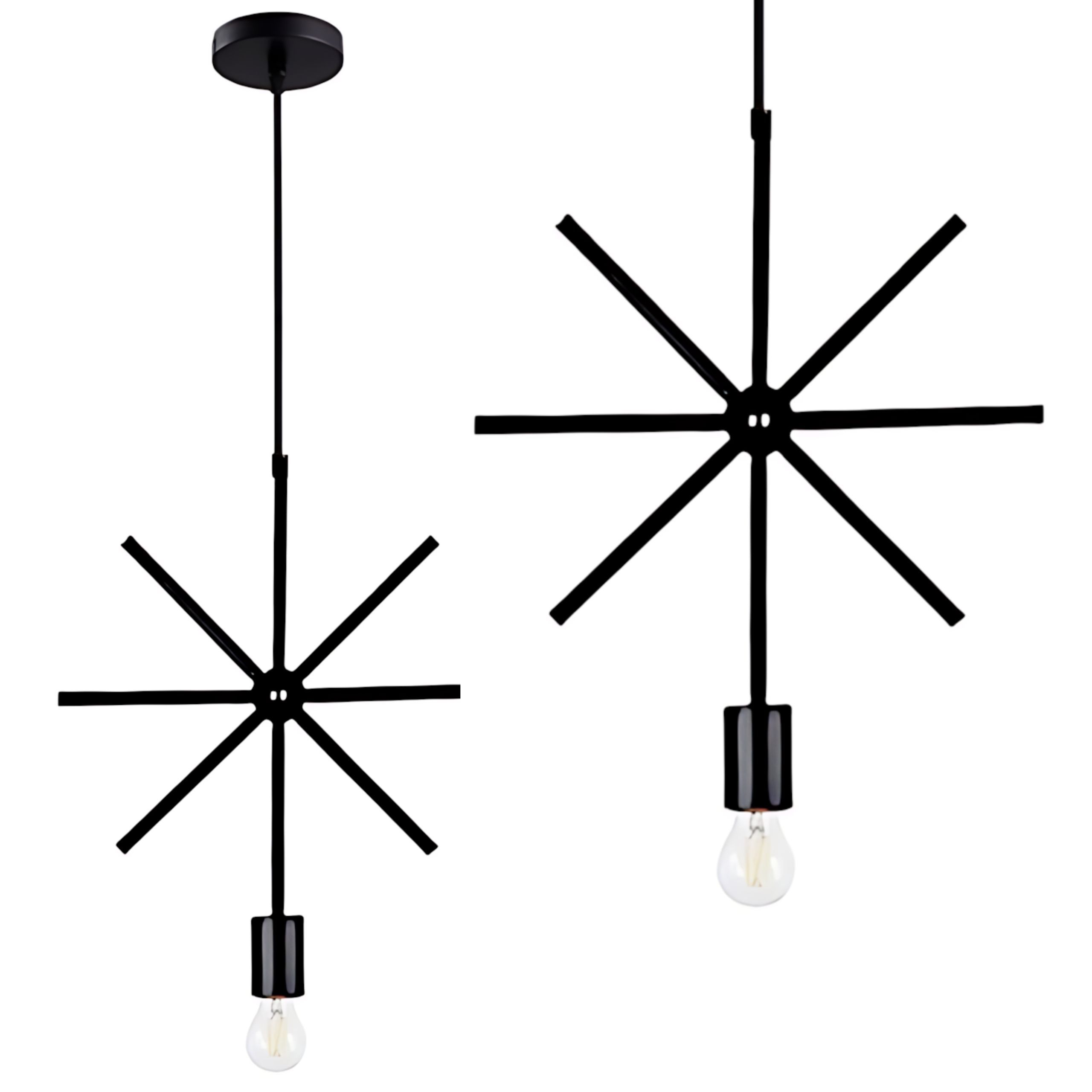 TOOLIGHT hængende loftlampe LE-02 STAR Sort 100x32x100cm