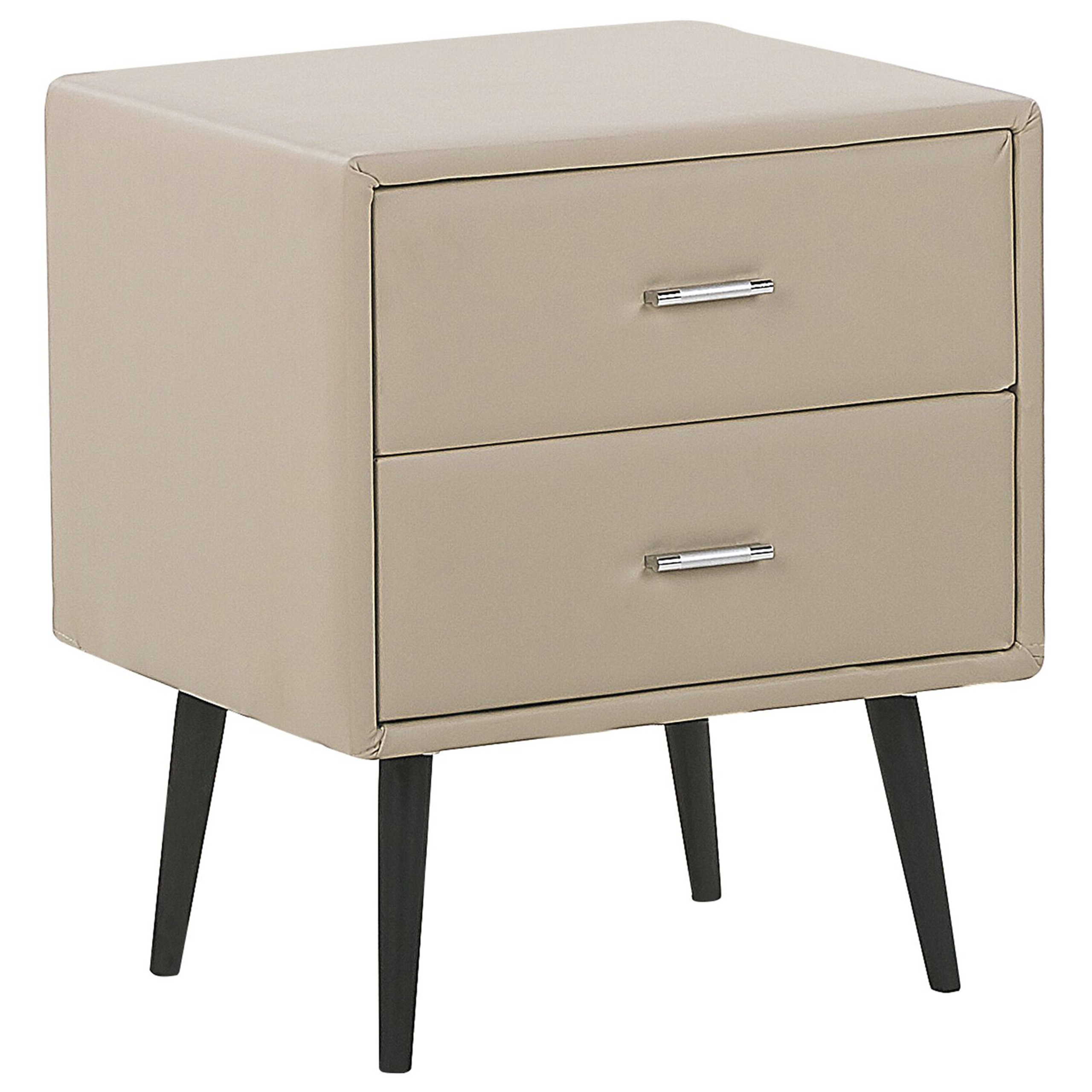 Natbord med 2 skuffer ESSONNE Kunstlæder Beige