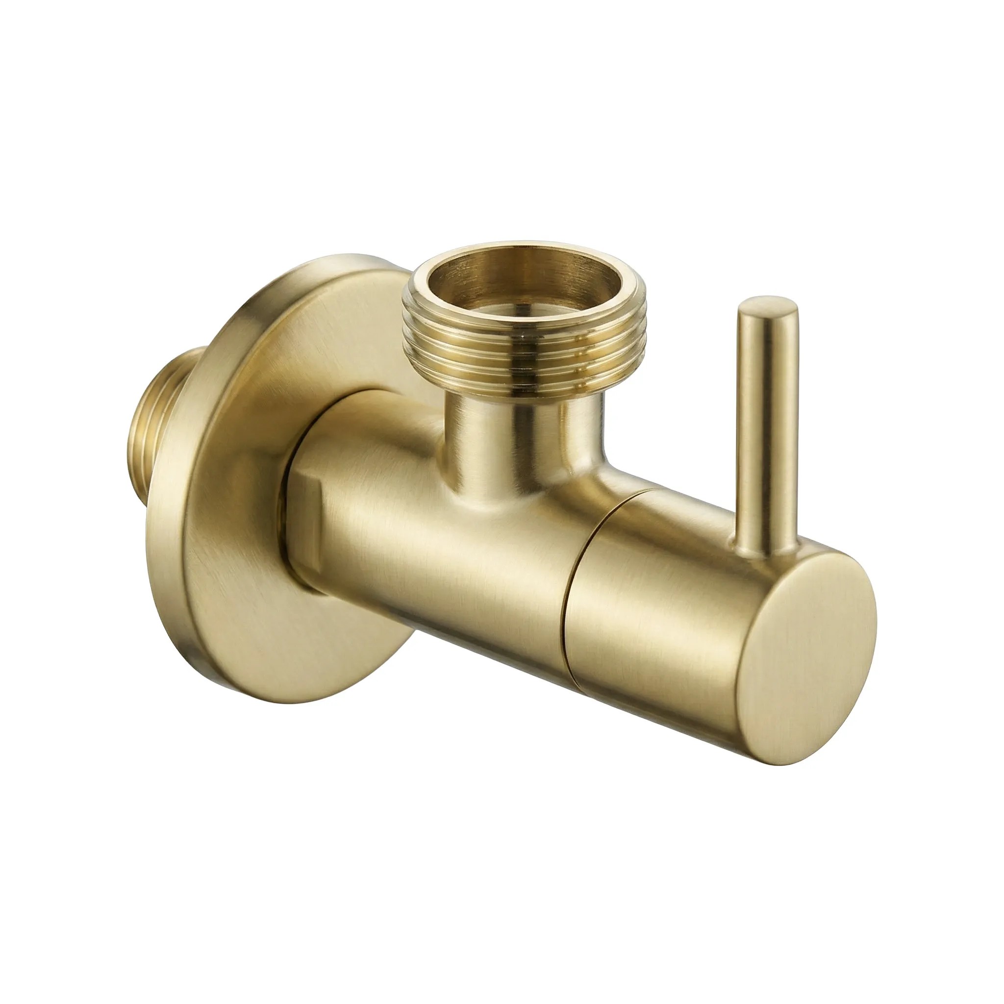 REA vinkelventil 01 1/2" x 3/4" , Børstet guld, 7,1x5x5cm