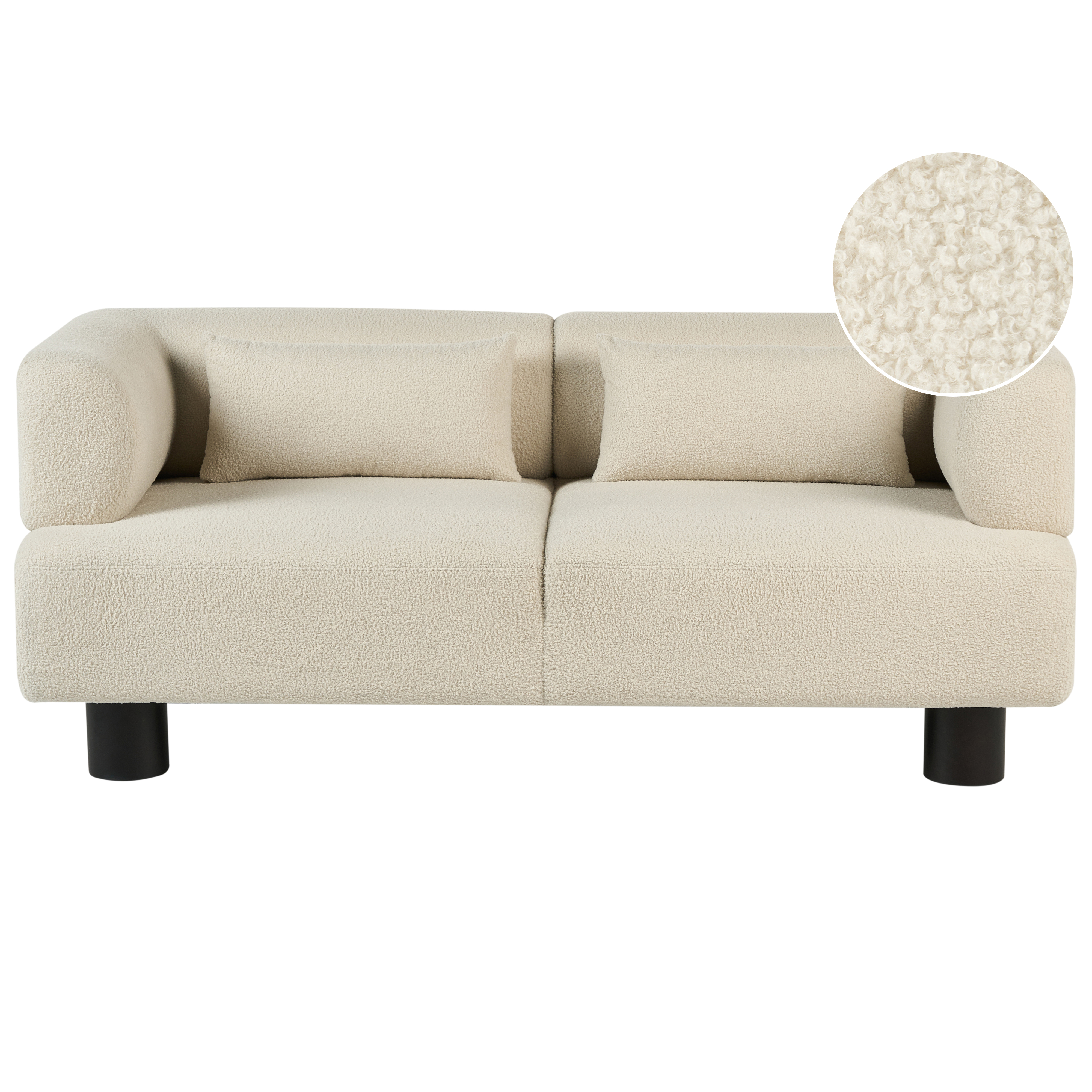 Sofa 2 personers MOVIK Boucle Cremehvid