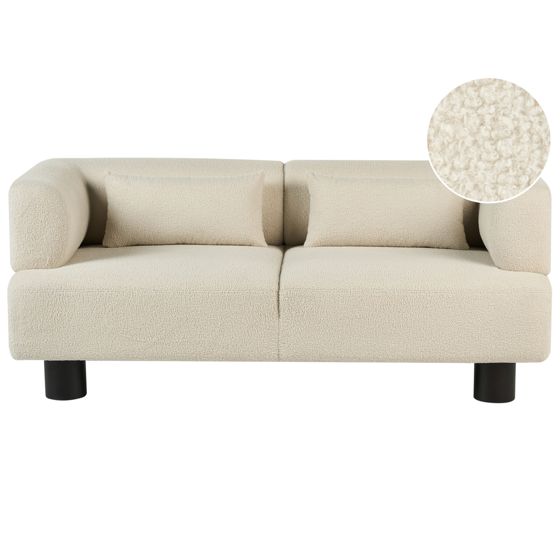 Sofa 2 personers MOVIK Boucle Cremehvid