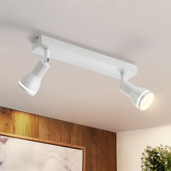 NETTLIFE LED loftspotlight 2 lamper hvid stue loftslampe justerbar spotlight GU10 spotlight moderne lampe