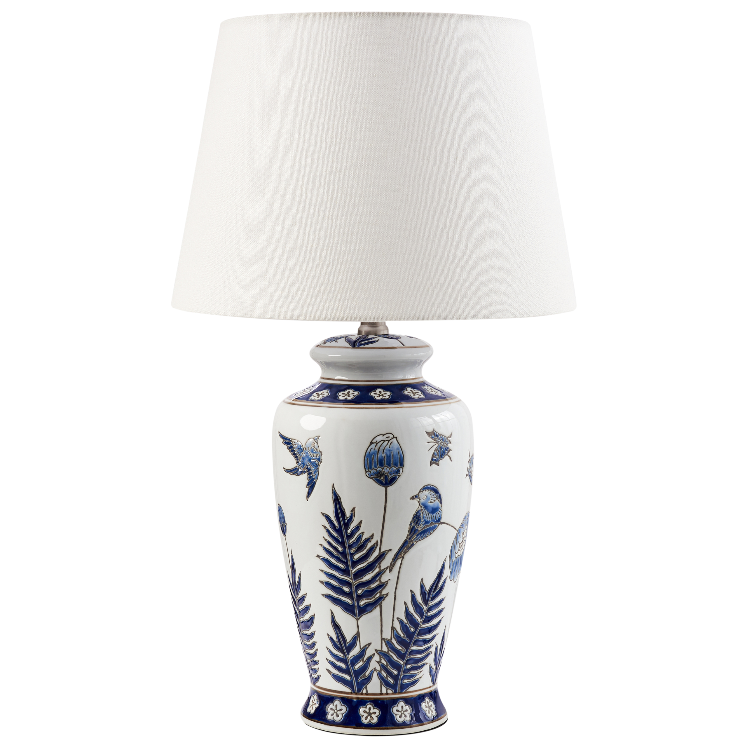 Bordlampe BIJELA Porcelæn Hvid/blå