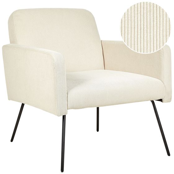 Lænestol NARKEN Fløjl Lys Beige
