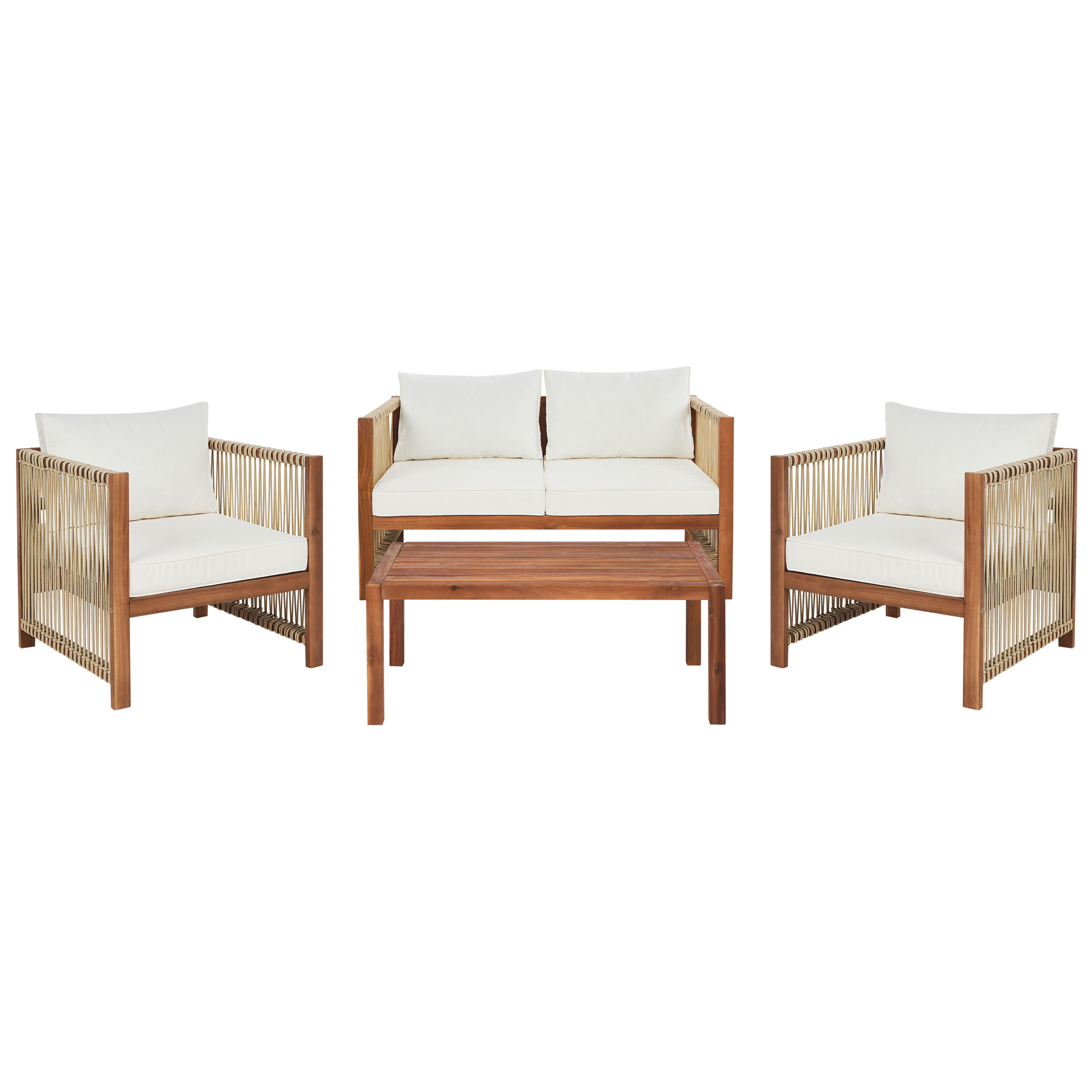 Loungesæt med bord 4 personers ANTRIA Akacietræ Beige