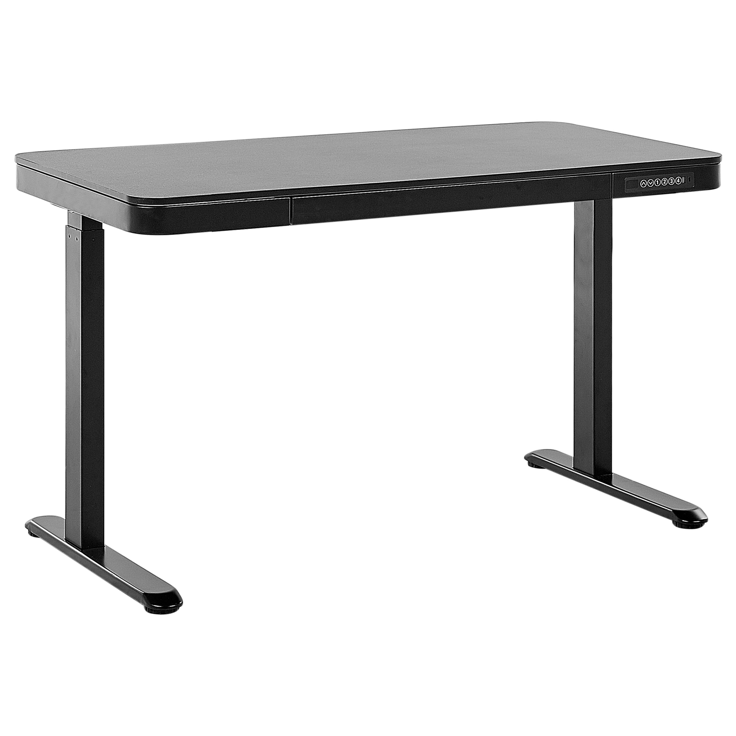 Elektrisk justerbart hæve sænkebord KENLY 120 cm 60 cm med USB-port Sort