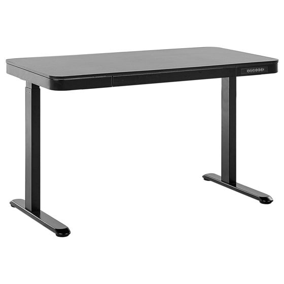 Elektrisk justerbart hæve sænkebord KENLY 120 cm 60 cm med USB-port Sort
