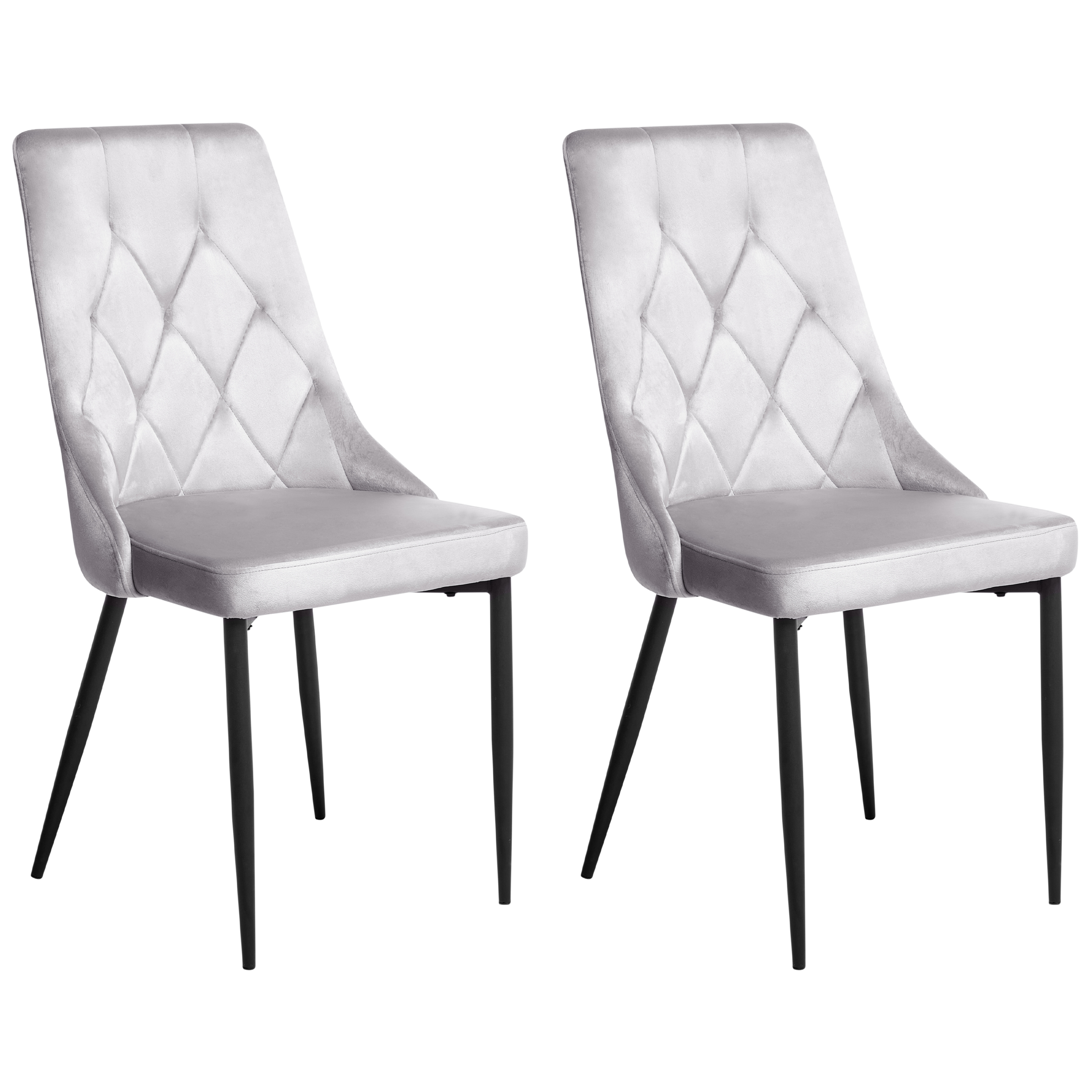 Sæt med 2 spisebordsstole AVENIR Velour Lysegrå