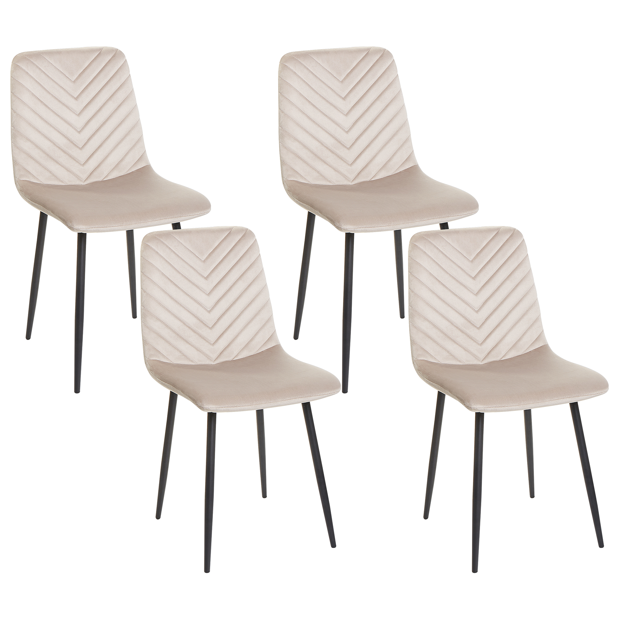 Sæt med 4 spisebordsstole HAVRE Velour Beige