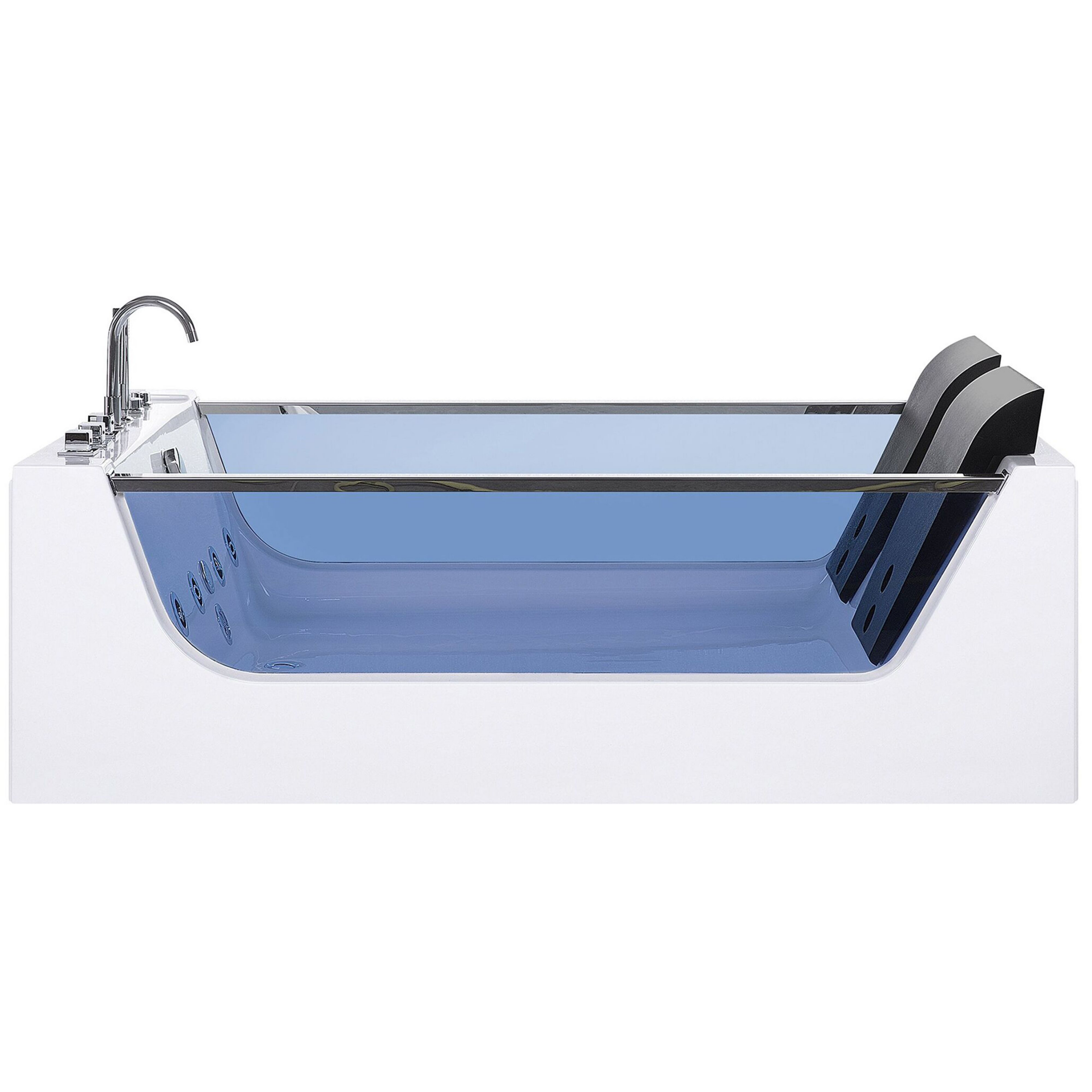 Hjørne-boblebad med LED CURACAO 180 x 120 cm Hvid