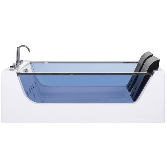 Hjørne-boblebad med LED CURACAO 180 x 120 cm Hvid