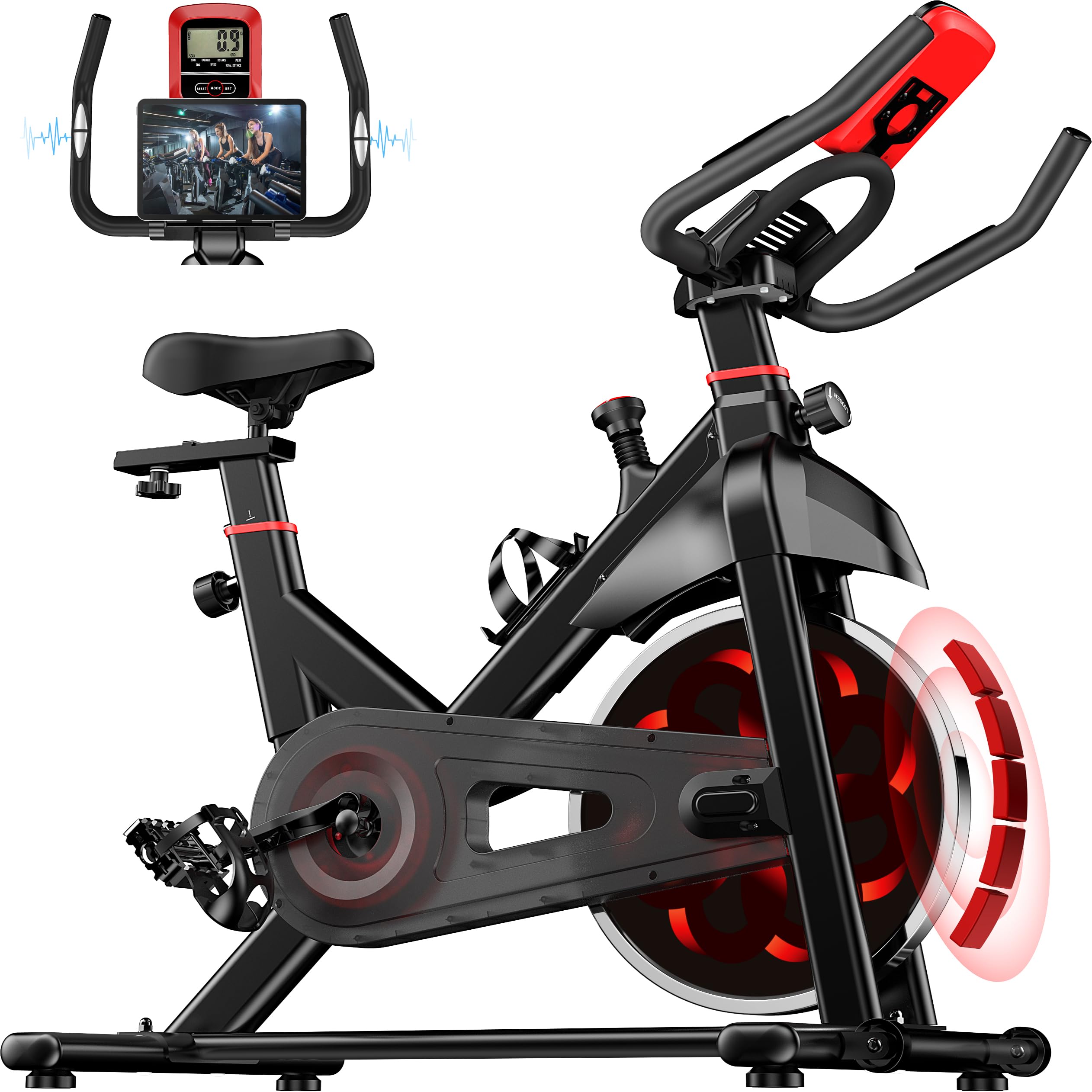 Motionscykel X3 magnetisk modstand 6 kg svinghjul LCD pulsmåling til hjemmetræning