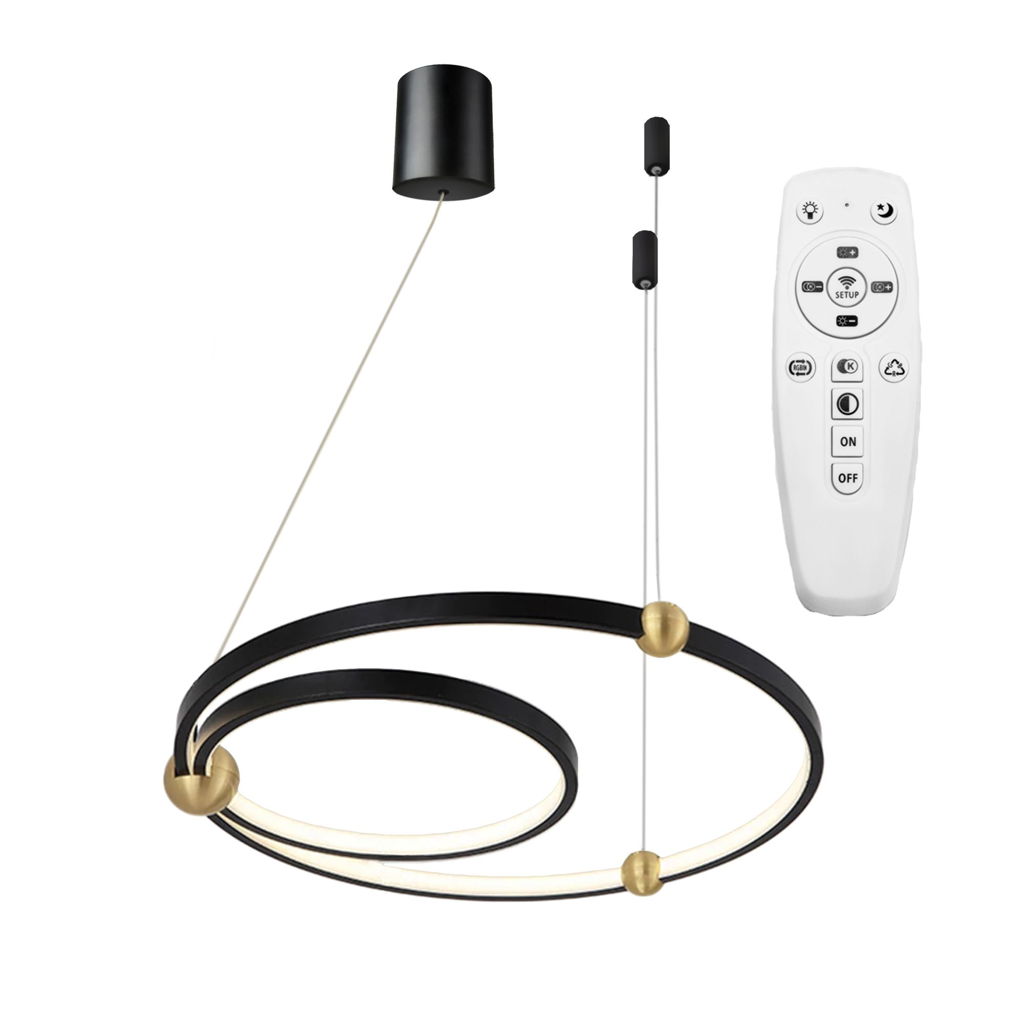 TOOLIGHT hængende loftlampe APP692-30-50 LED Sort 50x50x72cm