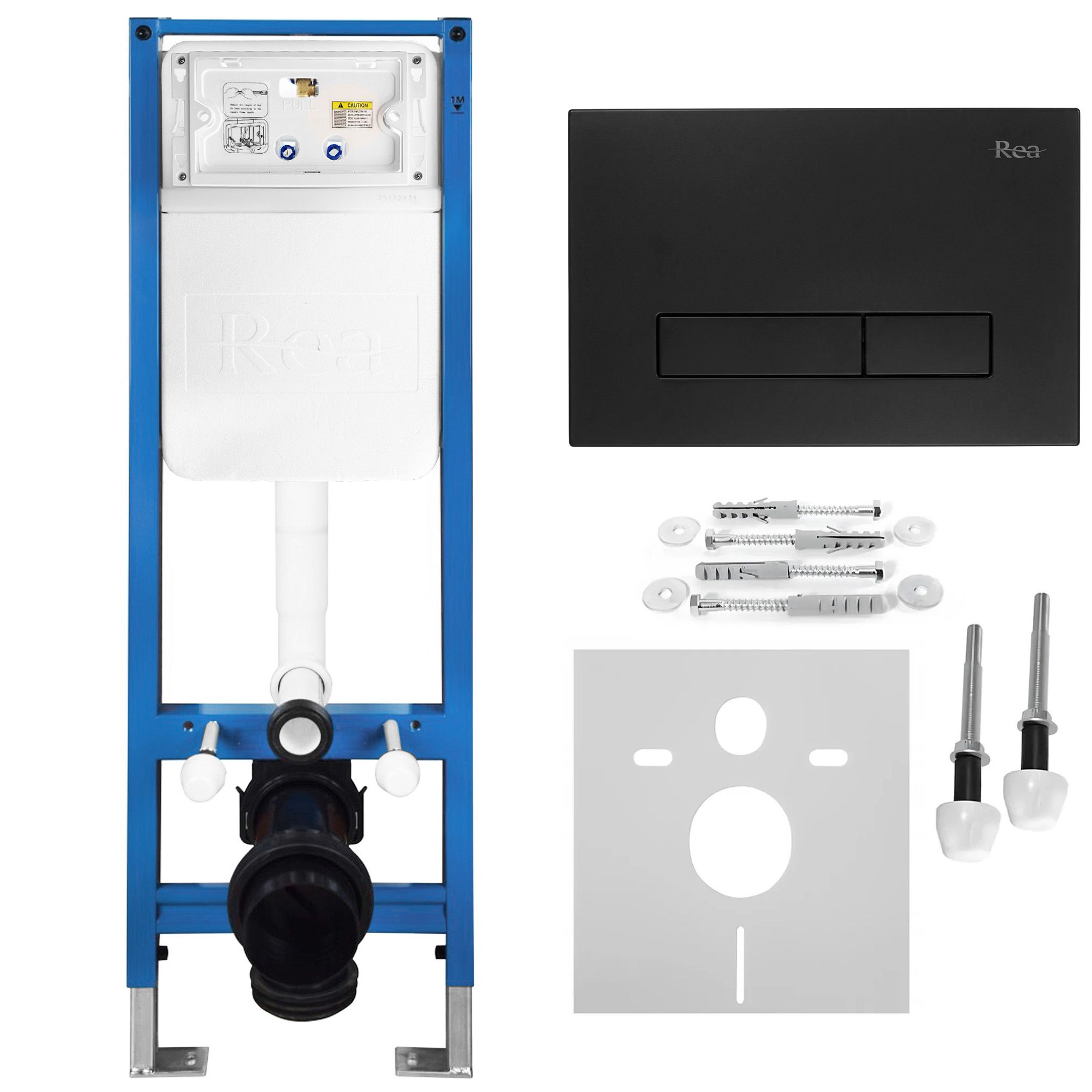 REA indbygningscisterne Slim 024N Sort, 22x35,2x106,2cm