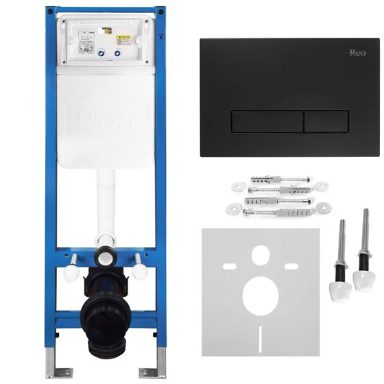 REA indbygningscisterne Slim 024N Sort, 22x35,2x106,2cm