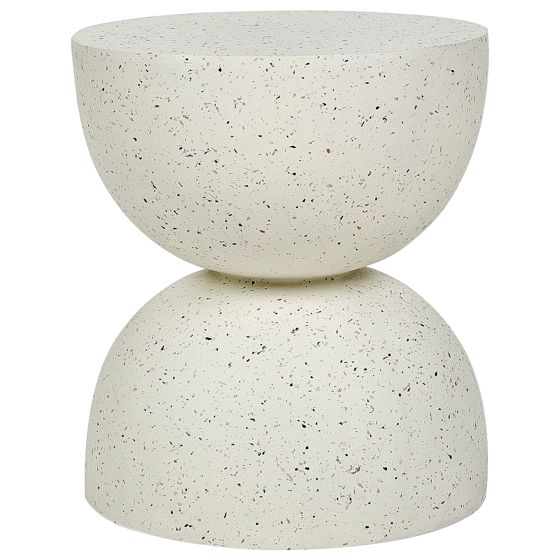 Bord CAORIA 40 cm 40 cm Terrazzo effekt Cremehvid
