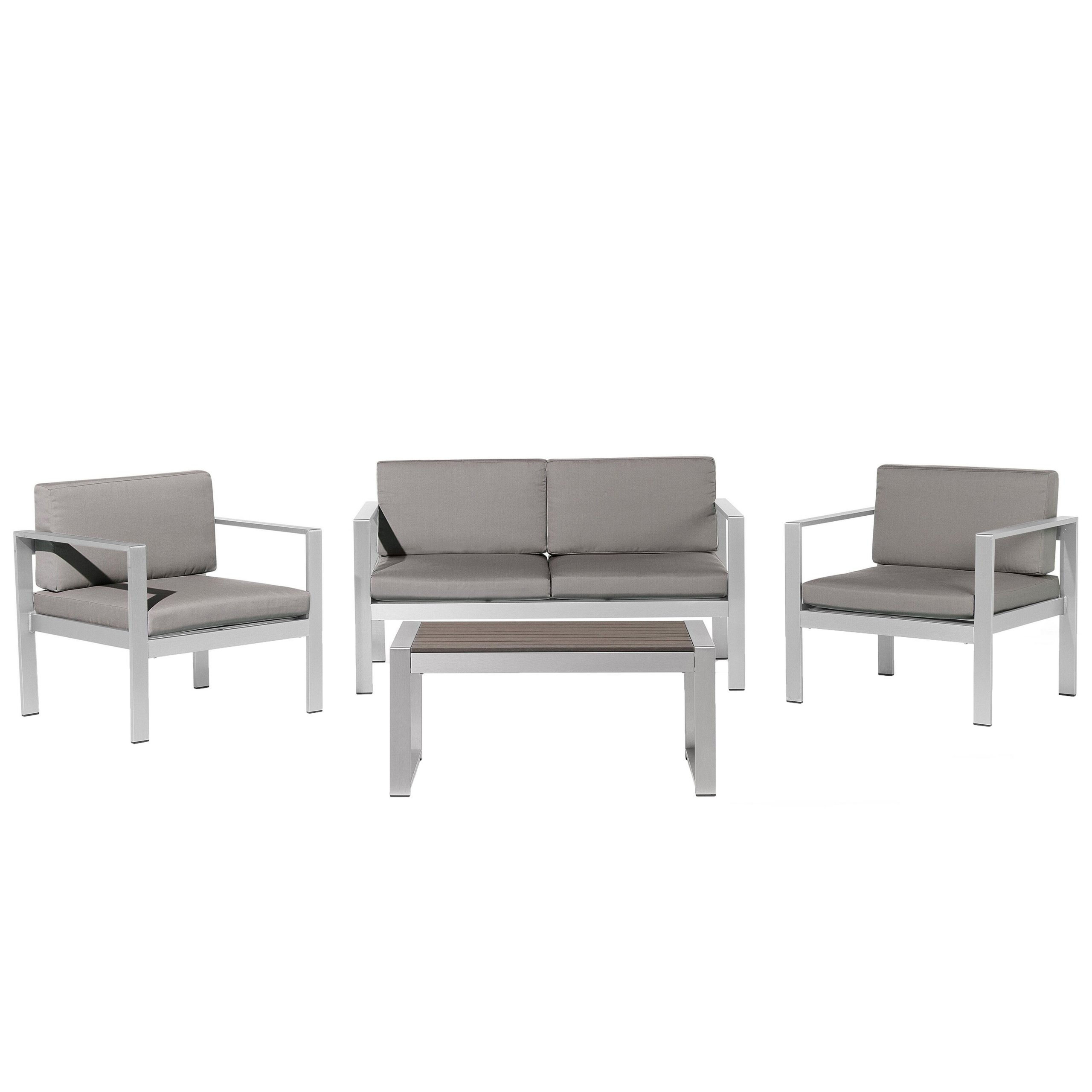 Loungesæt med bord 4 personers SALERNO Metal Mørkegrå