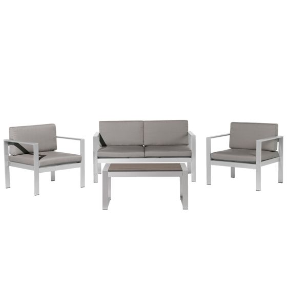 Loungesæt med bord 4 personers SALERNO Metal Mørkegrå
