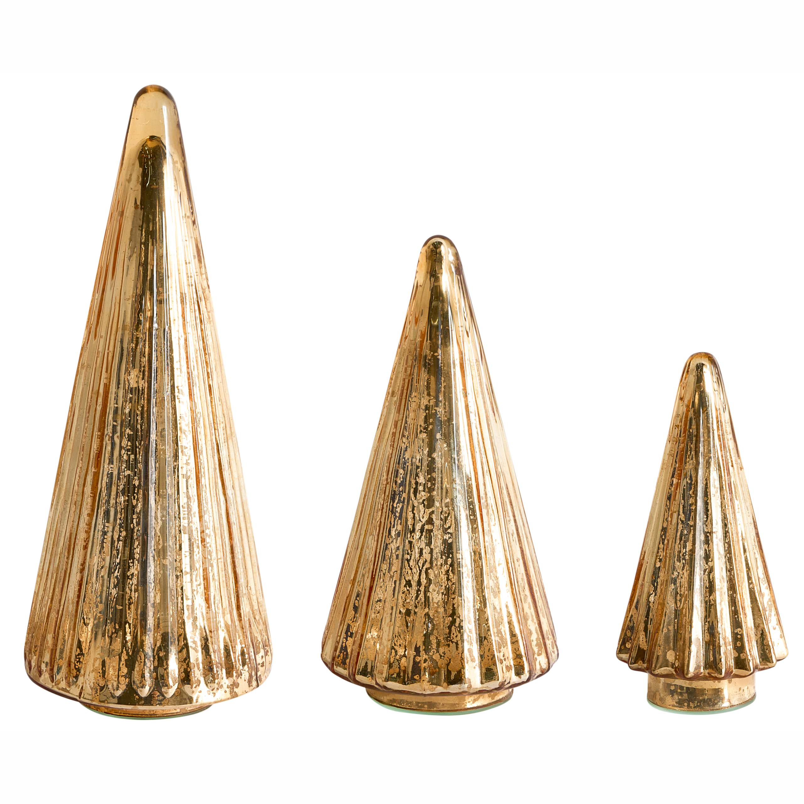 Sæt af 3 figurer OYEREN 21/29/37 cm Juletræ Guld
