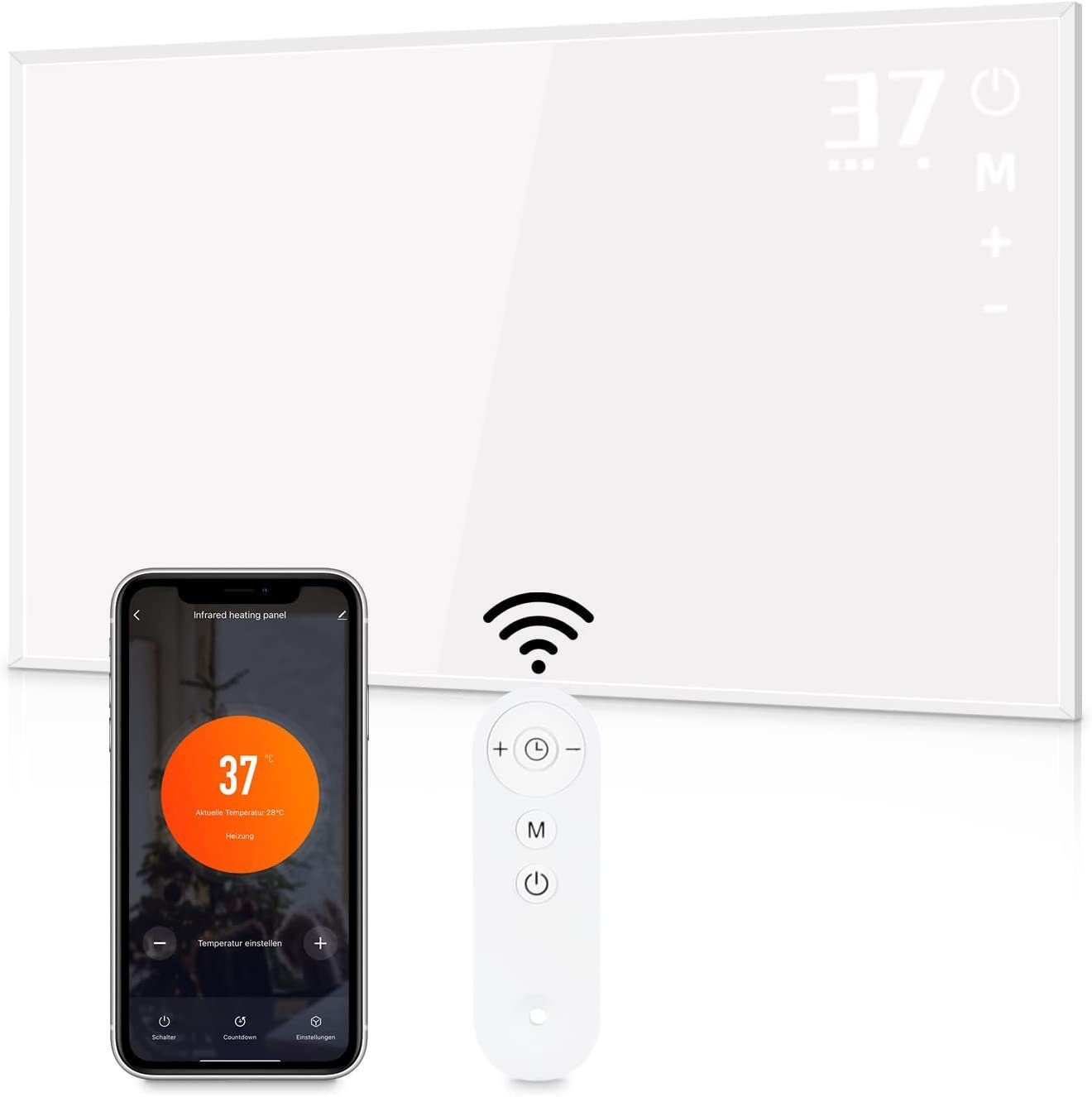 NETTLIFE infrarød varmeovn 450W med WIFI fjernbetjening
