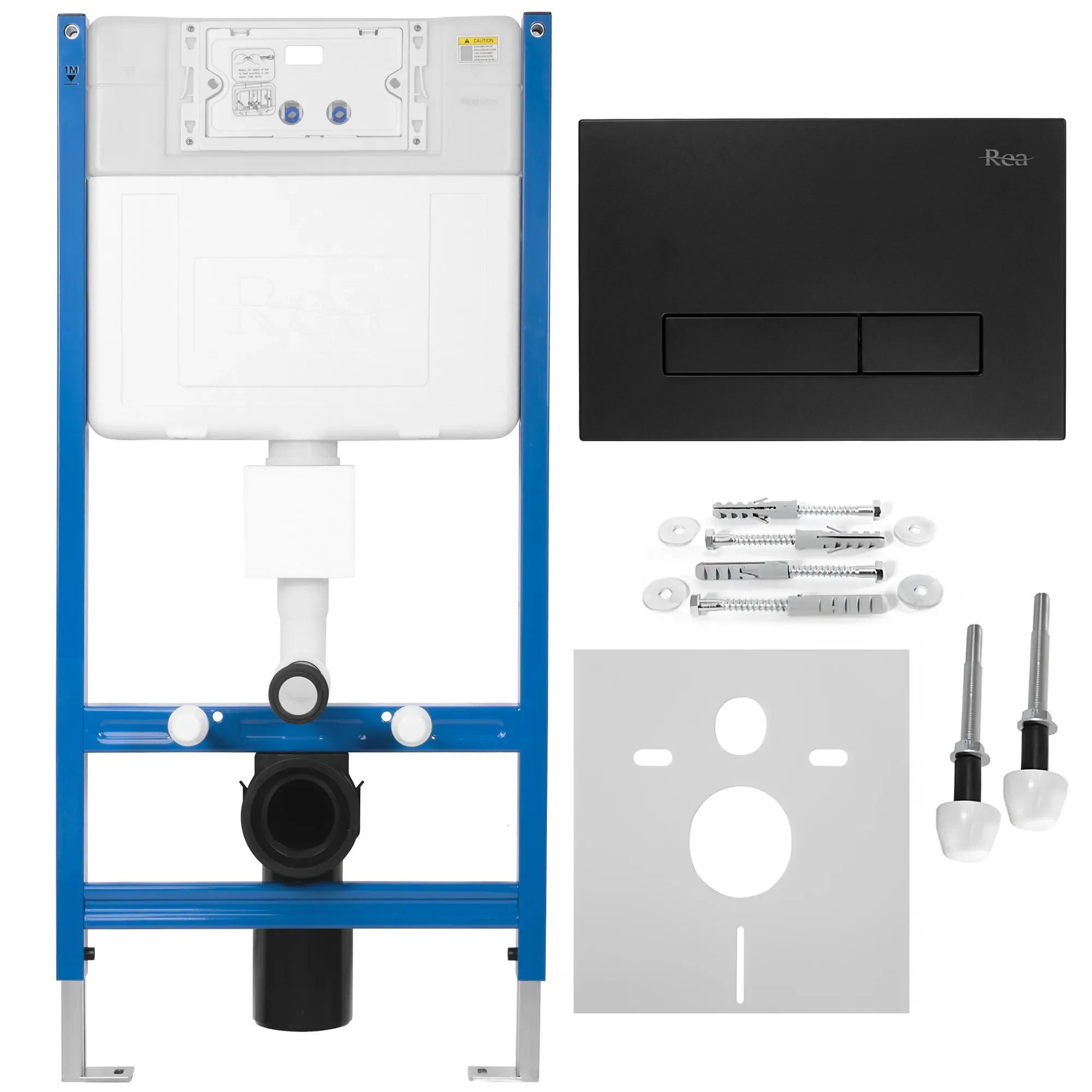 REA indbygningscisterne K011A-Q Sort, 16x52,5x103,5cm