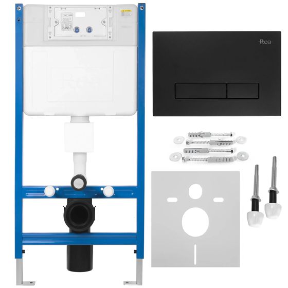 REA indbygningscisterne K011A-Q Sort, 16x52,5x103,5cm