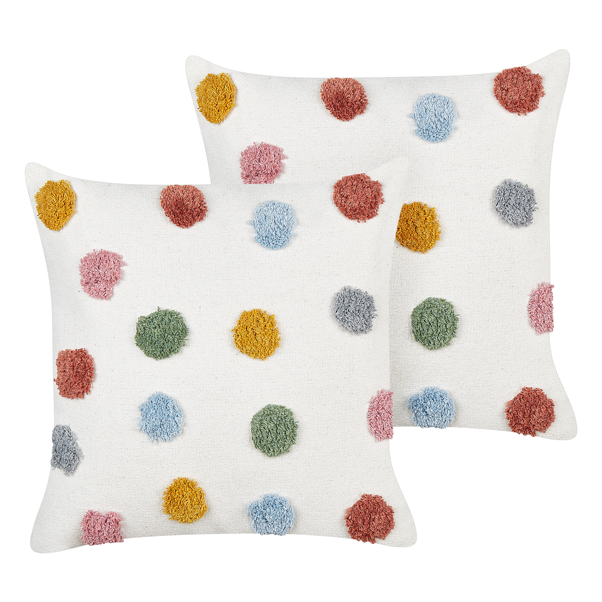 Sæt af 2 pyntepuder WALLFLOWER 45 x 45 cm Bomuld Hvid