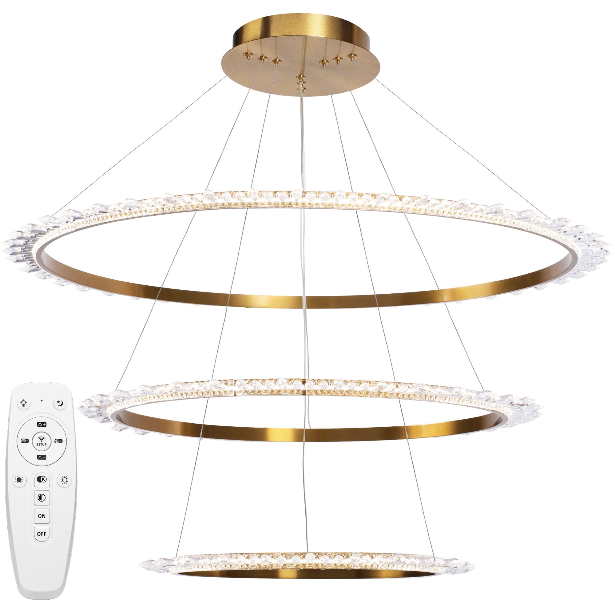 TOOLIGHT hængende loftlampe LED APP1609-3C Guld 82x82x121cm