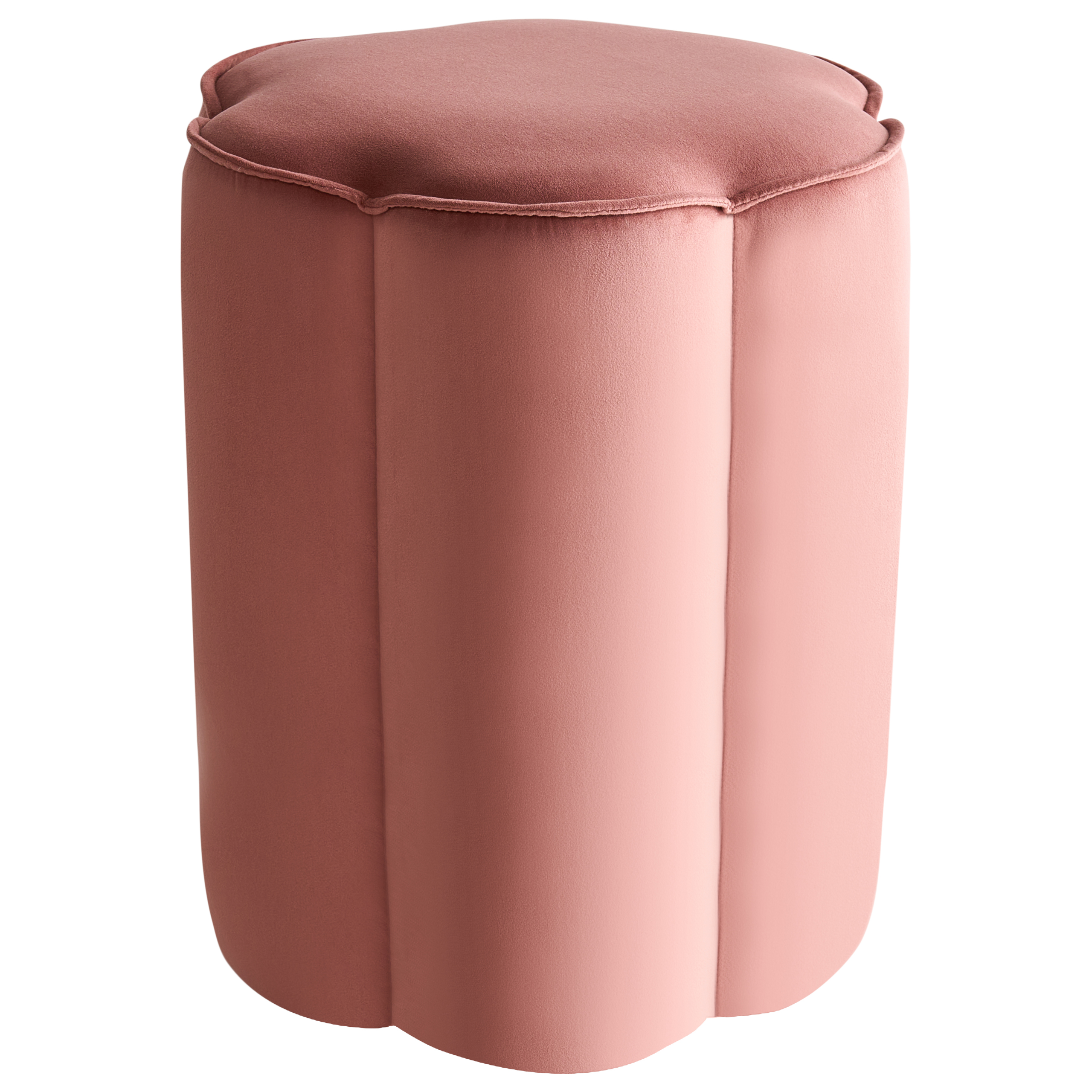 Puf TAPPEN Velour Lyserød