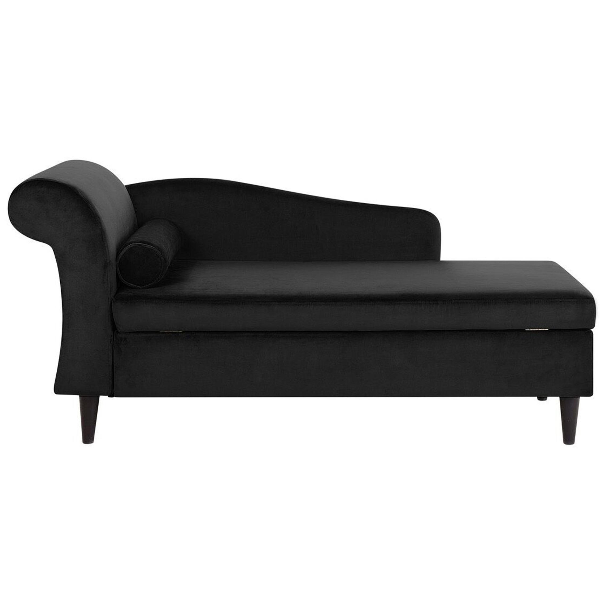 Venstrevendt chaiselong LUIRO med opbevaring Velour Sort
