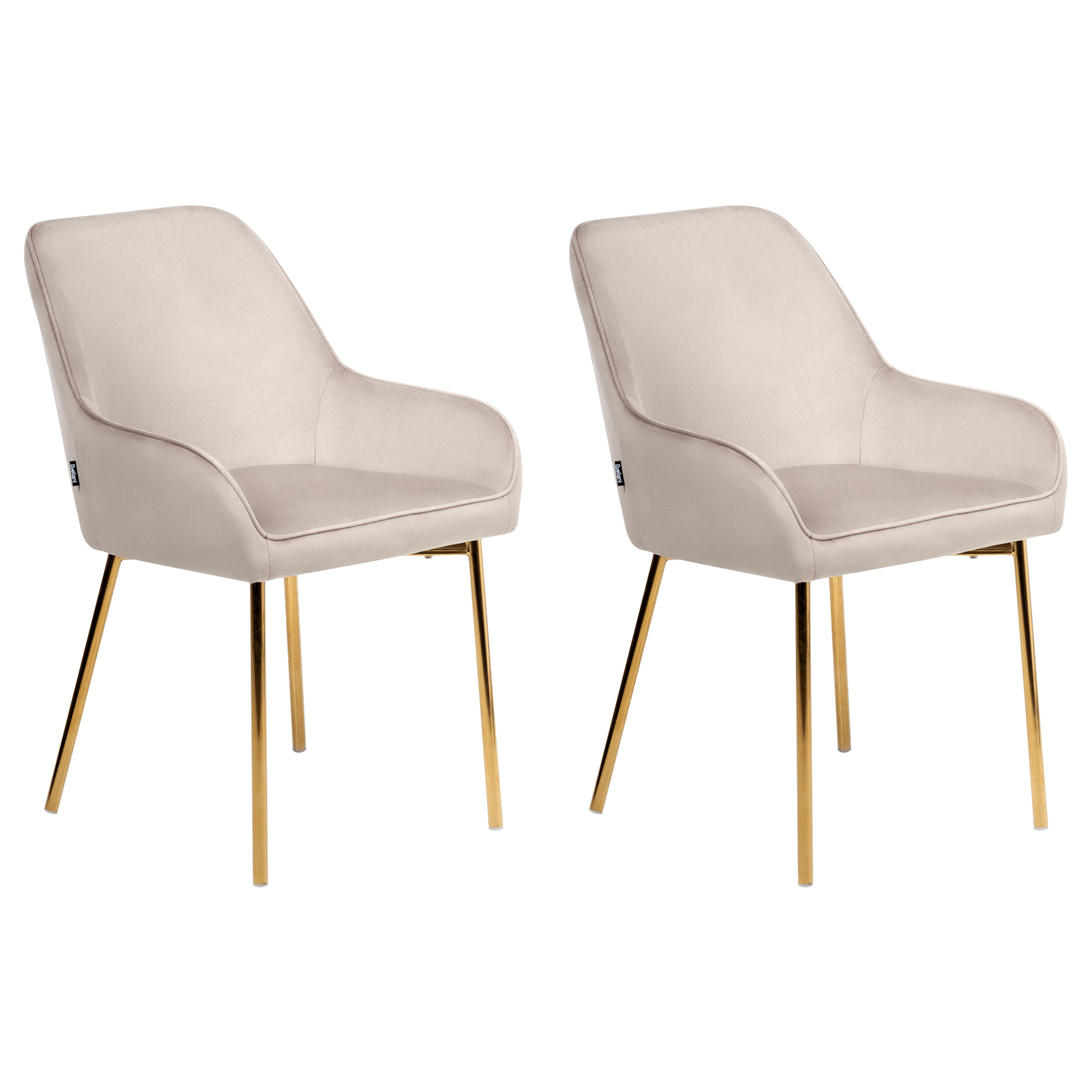 Sæt med 2 spisebordsstole LOVERNA Velour Beige