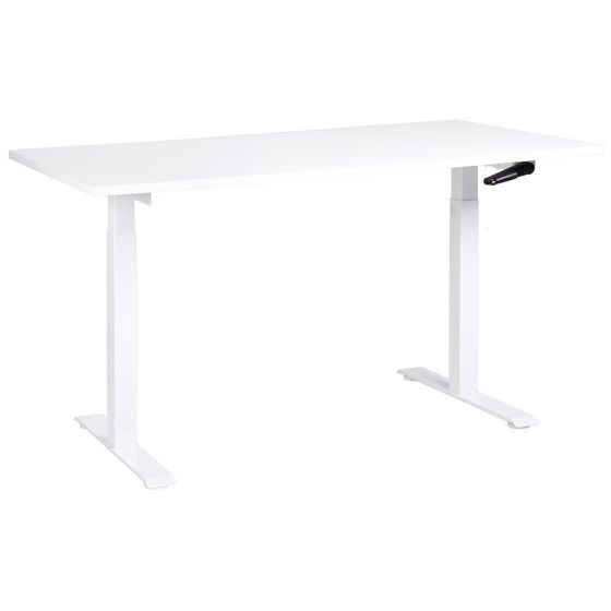 Manuelt justerbart hæve sænkebord DESTINES 160 cm 72 cm Hvid