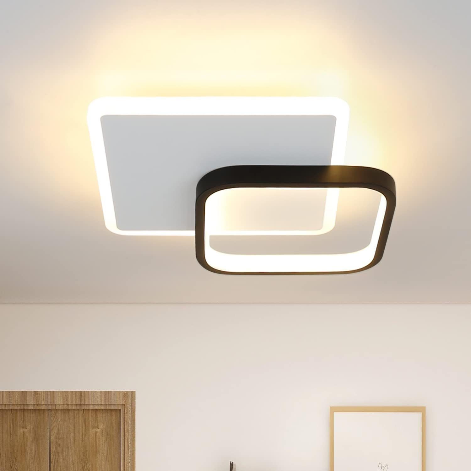 NETTLIFE LED - loftslampe, 3000K, 245 cm, 22 W, entré, lampe, moderne, design køkken, lampe, sort, til soveværelse, stue