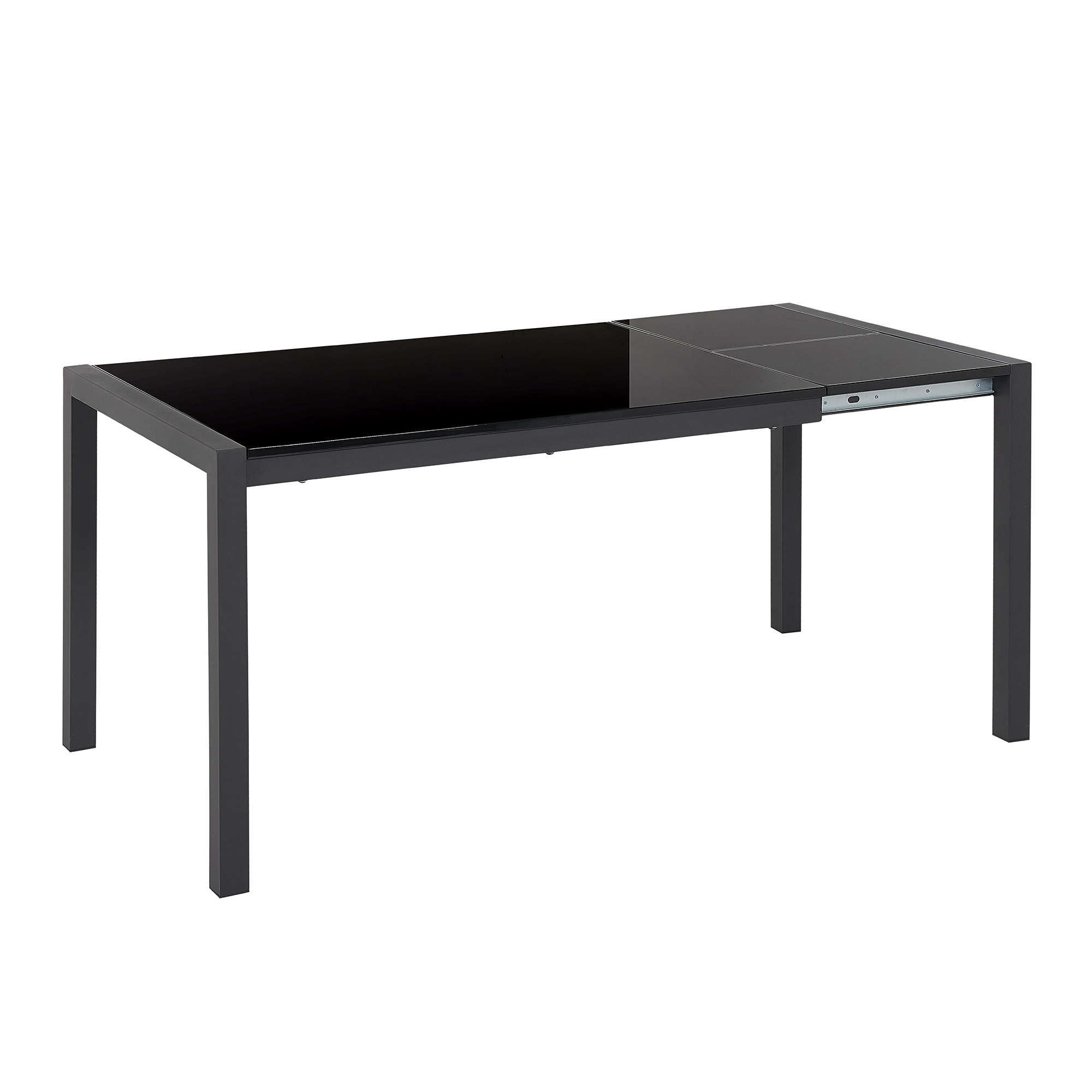 Spisebord med udtræk GRANADA Sort 120/160 cm 80 cm