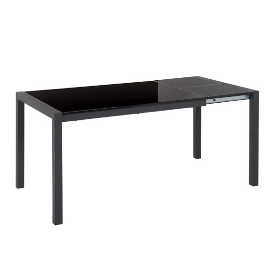 Spisebord med udtræk GRANADA Sort 120/160 cm 80 cm