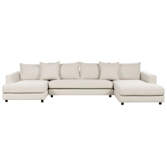 Hjørnesofa 5 personers LILVIKEN Lys Beige